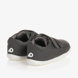 Bobux Step Up-Grey Leather First Walker Trainers | Childrensalon Outlet