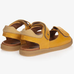 بوباكس Kid +-صندل جلد لون أصفربشريط لاصق | Childrensalon Outlet