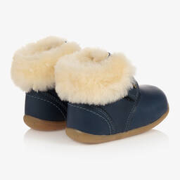 بوباكس Step Up-بوت جلد لون أزرق للأطفال | Childrensalon Outlet