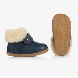 بوباكس Step Up-بوت جلد لون أزرق للأطفال | Childrensalon Outlet