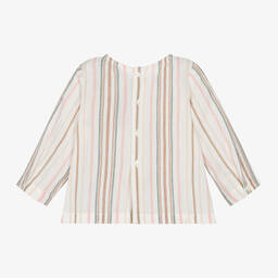 Bonpoint-Baby Boys Ivory Striped Cotton Shirt | Childrensalon Outlet
