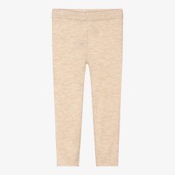 Bonpoint-Beige Merino Wool Leggings  | Childrensalon Outlet