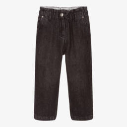 Bonpoint - Black Denim Mom-Cut Jeans 