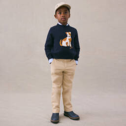 Bonpoint-Boys Beige Twill Cotton Trousers | Childrensalon Outlet