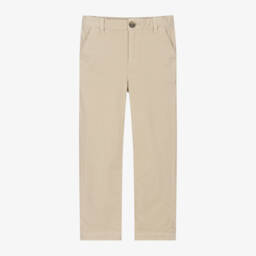 Bonpoint-Boys Beige Twill Cotton Trousers | Childrensalon Outlet