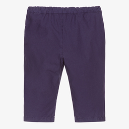 Bonpoint-Boys Blue Cotton Trousers  | Childrensalon Outlet