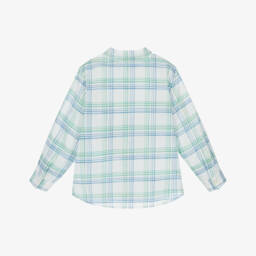 Bonpoint-Boys Blue & Green Check Shirt | Childrensalon Outlet
