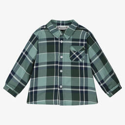 Bonpoint-Boys Blue & Green Checked Cotton Shirt | Childrensalon Outlet