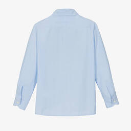 Bonpoint-Boys Blue Pinstripe Cotton Shirt | Childrensalon Outlet