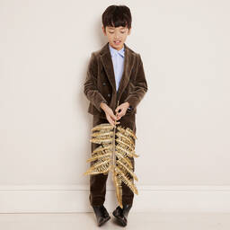 Bonpoint-Boys Blue Pinstripe Cotton Shirt | Childrensalon Outlet