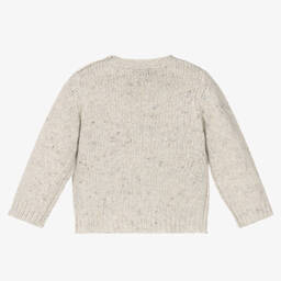 Bonpoint-Boys Grey Bear Wool Jumper | Childrensalon Outlet