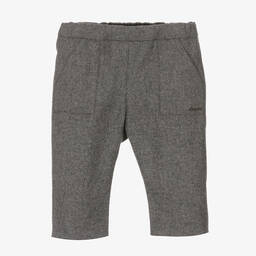 Bonpoint-Boys Grey Brushed Wool Trousers | Childrensalon Outlet