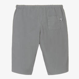 Bonpoint-Boys Grey Cotton Trousers | Childrensalon Outlet
