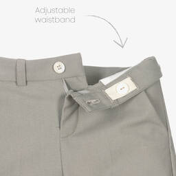 بونبوان-شورت تشينو قطن وصوف لون رمادي للأولاد | Childrensalon Outlet