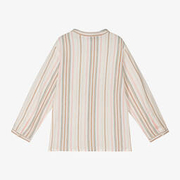 بونبوان-قميص قطن مقلم لون عاجي للأولاد | Childrensalon Outlet