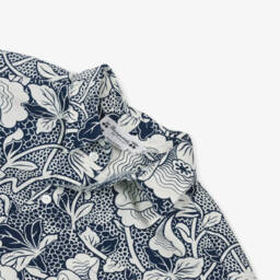 Bonpoint-Boys Navy Botanical Cotton Shirt | Childrensalon Outlet