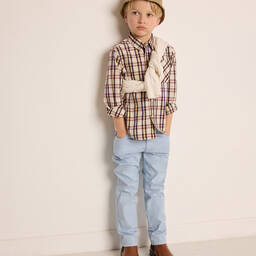Bonpoint-Boys Pale Blue Cotton Jeans | Childrensalon Outlet