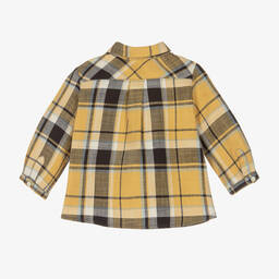 Bonpoint-Boys Yellow Check Flannel Shirt | Childrensalon Outlet