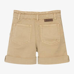 Bonpoint-Girls Beige Cotton Twill Shorts | Childrensalon Outlet