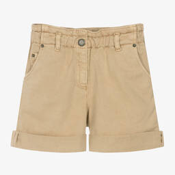 Bonpoint-Girls Beige Cotton Twill Shorts | Childrensalon Outlet