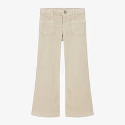 Bonpoint-Girls Beige Flare Cord Trousers | Childrensalon Outlet