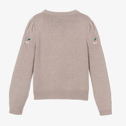 Bonpoint-Girls Beige Wool & Cotton Knit Jumper | Childrensalon Outlet
