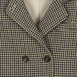 Bonpoint-Girls Beige Wool Houndstooth Blazer | Childrensalon Outlet