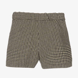 Bonpoint-Girls Beige Wool Houndstooth Shorts | Childrensalon Outlet