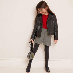 Bonpoint-Girls Beige Wool Houndstooth Shorts | Childrensalon Outlet