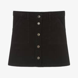 Bonpoint-Girls Black Corduroy Button-Up Skirt | Childrensalon Outlet