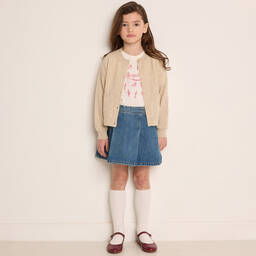 Bonpoint-Girls Blue Denim Pleated Skirt | Childrensalon Outlet