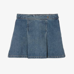 Bonpoint-Girls Blue Denim Pleated Skirt | Childrensalon Outlet