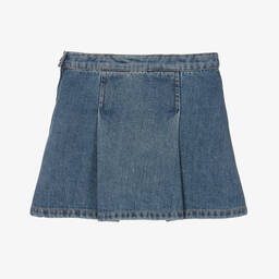 Bonpoint-Girls Blue Denim Pleated Skirt | Childrensalon Outlet