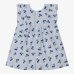 Bonpoint-Girls Blue Stripe Cherry Dress | Childrensalon Outlet