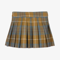 بونبوان-تنورة صوف تارتان بكسرات لون أزرق | Childrensalon Outlet