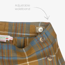 بونبوان-تنورة صوف تارتان بكسرات لون أزرق | Childrensalon Outlet