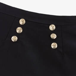 Bonpoint-Girls Blue Twill Button Skirt | Childrensalon Outlet