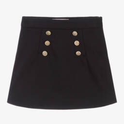 Bonpoint-Girls Blue Twill Button Skirt | Childrensalon Outlet