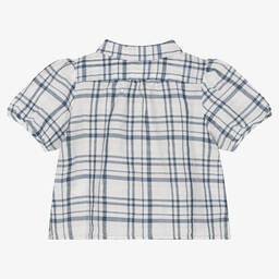 Bonpoint-Girls Blue & White Checked Blouse | Childrensalon Outlet