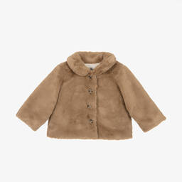 بونبوان-معطف فرو صناعي لون بني أطفال بناتي | Childrensalon Outlet
