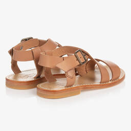 Bonpoint-Girls Brown Leather Sandals | Childrensalon Outlet