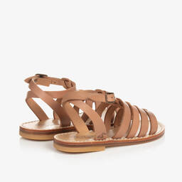 Bonpoint-Girls Brown Leather Sandals | Childrensalon Outlet