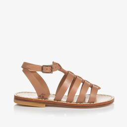Bonpoint-Girls Brown Leather Sandals | Childrensalon Outlet