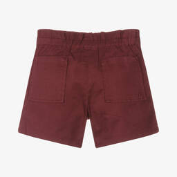 Bonpoint-Girls Burgundy Red Cotton Shorts | Childrensalon Outlet