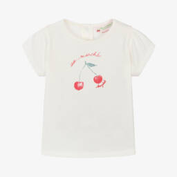 Bonpoint-Girls Cream Cherry Tee | Childrensalon Outlet