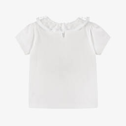 Bonpoint-Girls Creamy Tulle Trim Tee | Childrensalon Outlet