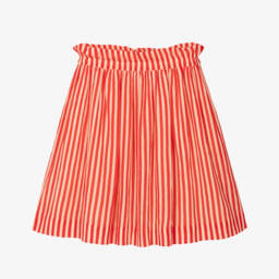 Bonpoint-Girls Crimson & Ivory Cotton Skirt | Childrensalon Outlet