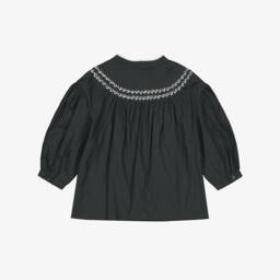 Bonpoint-Girls Elegant Black Cotton Top | Childrensalon Outlet