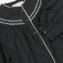 Bonpoint-Girls Elegant Black Cotton Top | Childrensalon Outlet