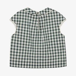 Bonpoint-Girls Elegant Ivory Check Blouse | Childrensalon Outlet